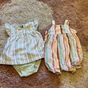 Set of two carters rompers size 9m